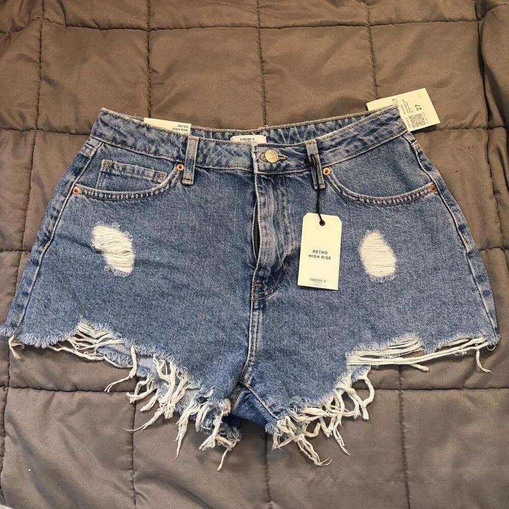 Forever-21 Women's Blue and Navy Shorts